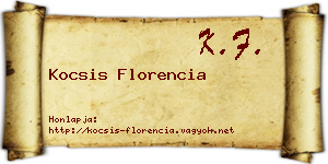 Kocsis Florencia névjegykártya